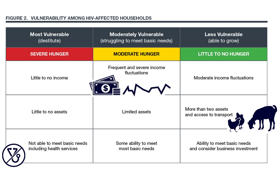 Chart showing the vulnerability among hiv-infected households.