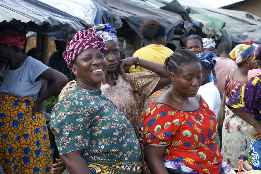 Photo of African women at a local market.