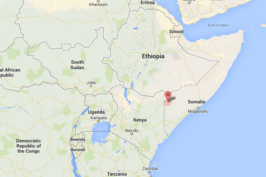 Map showing the location of El Wak in Somalia.