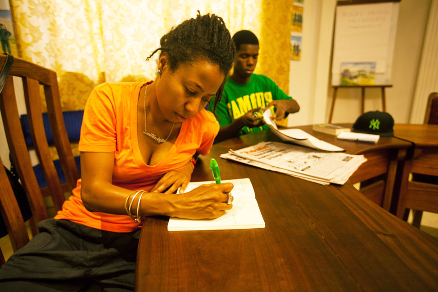 Photo of DAI consultants preparing for a session with program participants